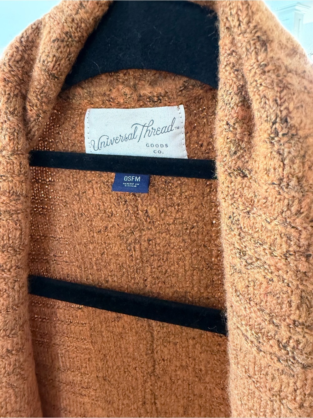 Universal Thread Open-Front Shrug in Rust - Picture 2 of 4